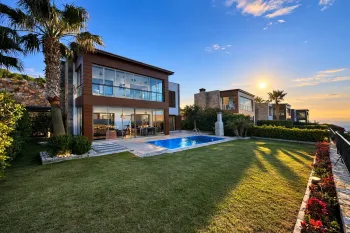 Gumusluk sea view detached villa with swimming pool